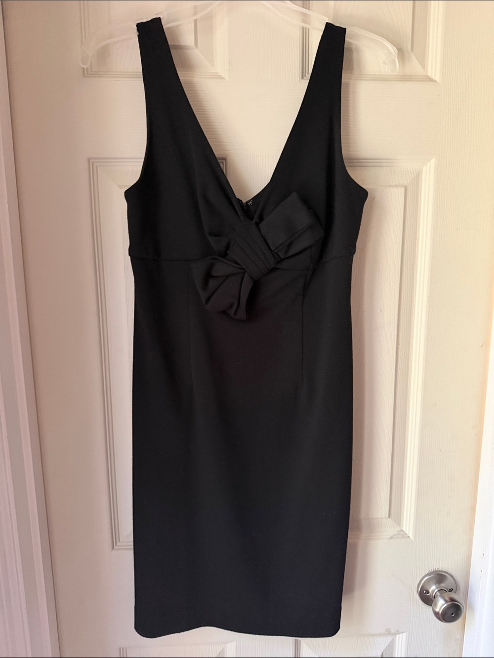 Allen B. By Allen Schwartz Black Midi Dress with Front Bow